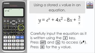 Casio Classwiz  Using a stored value of x in an equation Calculator fx991ex A level Maths [upl. by Barry431]