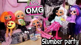 Barbie LOL Doll Family Night Routine  Sleepover Party with OMG Dolls [upl. by Nedle]