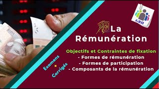 📌2Bac SESGC👉GRH  La Rémunération 📢 Objectifs🖍¨Formes🖍Contraintes de fixation ⏳ Examens Corrigés [upl. by Lakim]