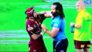 Aaron Woods amp Johnathan Thurston square off Well kind of State Of Origin 2015 Game 3 [upl. by Yarb]