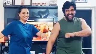 Chiranjeevi Sarja Super Dance With Dhruva Sarjas Wife Prerana Sarja Video  Meghana Raj  Arjun [upl. by Anivram]