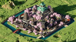 Minecraft Timelapse  Japanese Castle  Hisui Castle  Survival World Map Download [upl. by Elwin785]