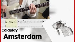 Coldplay  Amsterdam Bass cover Tab [upl. by Bonne]