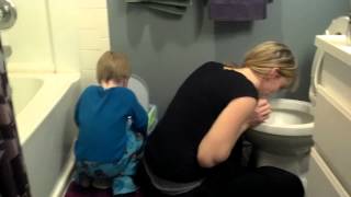 LITTLE BOY COPIES MOM VOMITING LOL [upl. by Atinek121]