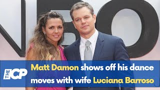 Matt Damon shows off his dance moves with stunning wife Luciana Barroso [upl. by Eelarac]