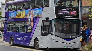 First Eastern Counties Wrightbus Streetdeck Electroliner BEV BK73 AHF 36557 [upl. by Ciel761]