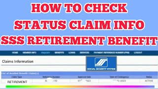 PAANO MAKIKITA ANG STATUS CLAIM INFO NG SSS RETIREMENT BENEFIT  SSS RETIREMENT BENEFIT ssspension [upl. by Eillen618]