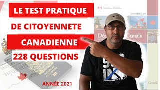 TESTEXAMEN PRATIQUE DE CITOYENNETE CANADIENNE 2021 228 QUESTIONS [upl. by Greer]