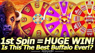 1st Spin HUGE WIN NEW Buffalo Gold Wheels of Reward Slot Yaamava  Is This the Best Buffalo Ever [upl. by Assennev]