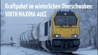 Weltweit stärkste einmotorige Diesellok VOITH Maxima 40CC Stock im Wintereinsatz in Oberschwaben [upl. by Demeyer713]