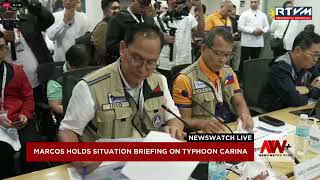 NewsWatch Live  Marcos holds situation briefing on Typhoon Carina [upl. by Stu]