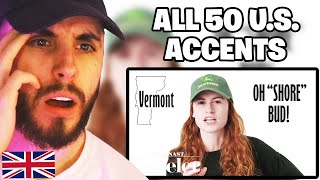 Brit Reacts to Reacting to All 50 American Accents [upl. by Talich]