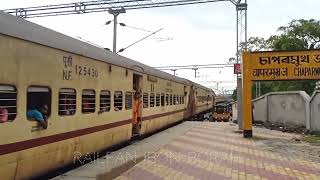 15928 NTSK  Rangya Express arriving Chaparmukh Jn with WDP 4 of Sliguri SHED [upl. by Anais]