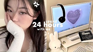 24Hour STUDENT VLOG🩹 Aesthetic iMac Unboxing Pulling an all nighter friends bday etc [upl. by Aitnahc]