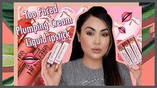 Too Faced Lip Injection Power Plumping Cream Liquid Lipstick Swatch and Review [upl. by Amsirhc978]