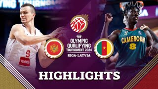 Montenegro 🇬🇪 edge Cameroon in Riga  Highlights  FIBA OQT 2024 Latvia [upl. by Ackler]