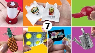 7 Coisas fáceis de fazer para Boneca Barbie  DIY Miniatura [upl. by Sibell]