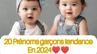 20 prénoms bébés garçons tendance en 2024 [upl. by Lyrak]