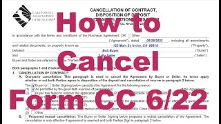 Revised How to Cancel a Real Estate Contract California  CAR Form CC Revised 622 [upl. by Novad]