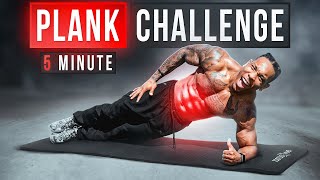 INSANE 5 MINUTE PLANK WORKOUT FOR 6 PACK ABS [upl. by Bettina]