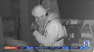 Burglar caught on camera standing over sleeping San Bernardino couple [upl. by Torres]