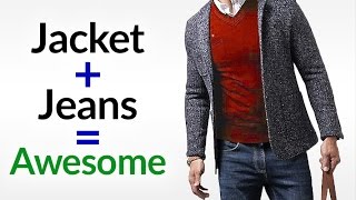 Perfect Clothing Combo  Sports Jacket  Jeans  AWESOME  How To Wear Jackets With Denim [upl. by Acissj209]