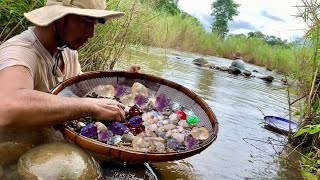 Find natural gemstone in river Amethyst crystal quartz part 571 [upl. by Niassuh]