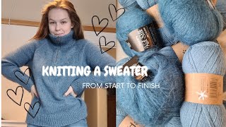 Knitting Myself A Sweater From Start To Finish  Petitieknit Zipper Sweater [upl. by Atsok]