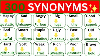 Learn 300 HELPFUL Synonym Words in English To Improve Your English Vocabulary [upl. by Drescher91]