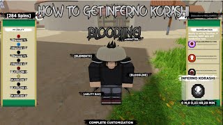 How To Get Inferno Korashi Bloodline  Shindo Life Roblox [upl. by Eimarej626]