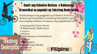 Gamit ng Cohesive Devices  Tekstong Deskriptibo  Naglalarawan [upl. by Ahsieki]