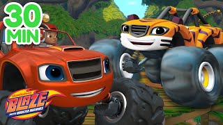 Blaze and Stripes Missions and Adventures  30 Minute Compilation  Blaze and the Monster Machines [upl. by Correna]