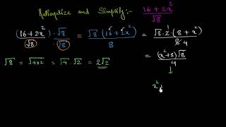 Worked example rationalizing the denominator Hindi [upl. by Harol]