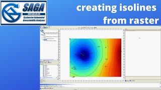 SAGA GIS creating isolines from raster [upl. by Anelim683]