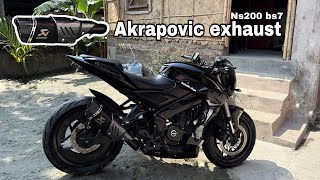 Akrapovic exhaust on NS200 BS7🚀 BLACK BEAST🖤 [upl. by Zeugirdor]