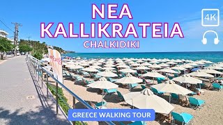 Nea Kallikratias Beautiful Coastline Walking Tour Sun Sand and Sea  POV Nomad greece [upl. by Laertnom169]