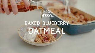 Baked Banana amp Blueberry Oatmeal  Deliciously Ella  Vegan [upl. by Sehcaep512]