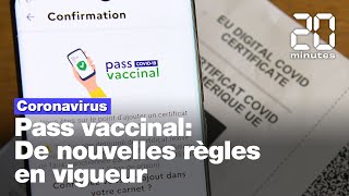 Pass vaccinal De nouvelles règles entrent en vigueur [upl. by Olzsal305]