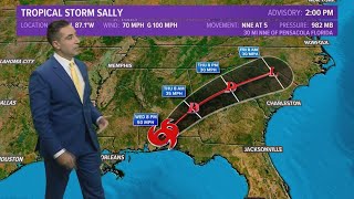 Tropics Update Slowmoving Sally dumps flooding rain as it makes landfall [upl. by Kcirddet]