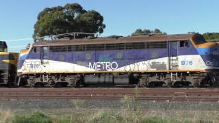 Qube Logistics Rice Train Antique Loco Lashup from Deniliquin 22052017 [upl. by Narmis528]