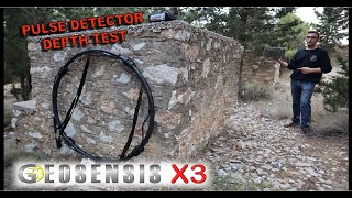 GEOSENSIS X3 Pulse 3D Metal Detector Depth Test Under 3 Meters Rock  standard size round frame coil [upl. by Lecirg]