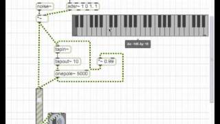 Delicious MaxMSP Tutorial 1 KarplusStrong [upl. by Attaynek511]