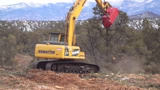 Excavator Mulching Machine  BH80 Bull Hog Mulching Head [upl. by Eseryt]