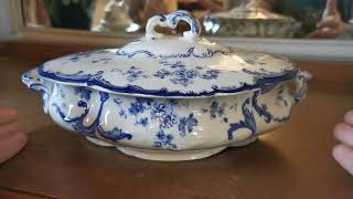 Antique Ridgway Chiswick Rd No 295284 Royal Semi Porcelain China Lidded Tureen [upl. by Nelak]