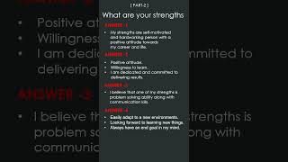 What are your strengths interview question and answers for freshers interviewquestions freshers [upl. by Cordell]