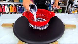 Pearl Colander Pour with a Twist  Acrylic Painting Made Fun  Acrylic Pouring [upl. by Dinah320]