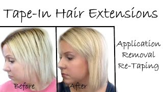 Tape In Hair ExtensionsApplicationRemovalReTaping [upl. by Acina]