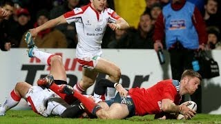 Dineen Try Ulster v Munster 03 Jan 2014 [upl. by Trula]