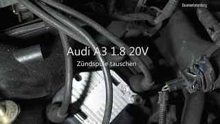 Audi A3 8L 18 AGN Zündspule tauschen erneuern  Motor ruckelt läuft unruhig Zündaussetzer [upl. by Fee]