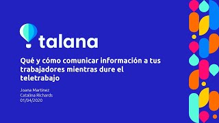 Qué y cómo comunicar información a tus trabajadores mientras dure el teletrabajo [upl. by Glaab]